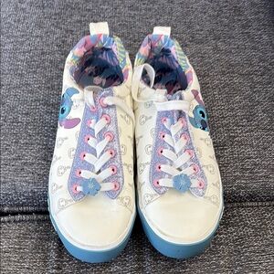 White and Blue stitch Sneakers
